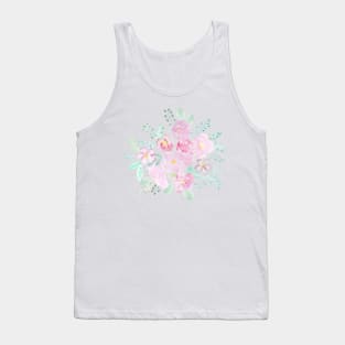 abstract pink flowers watercolor arrangement Tank Top